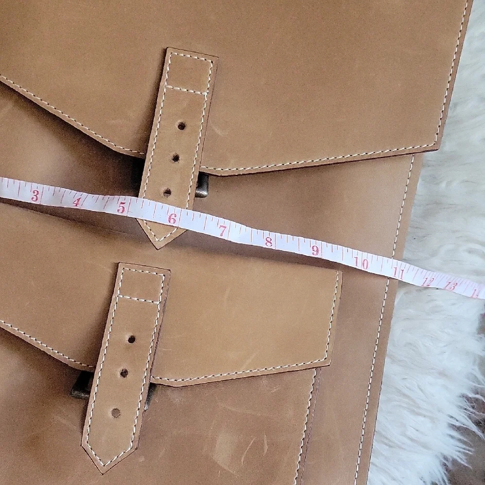 Tan Leather laptop Backpack -